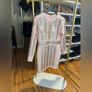 This baby pink sequin body con dress was a perfect fit for my birthday party!